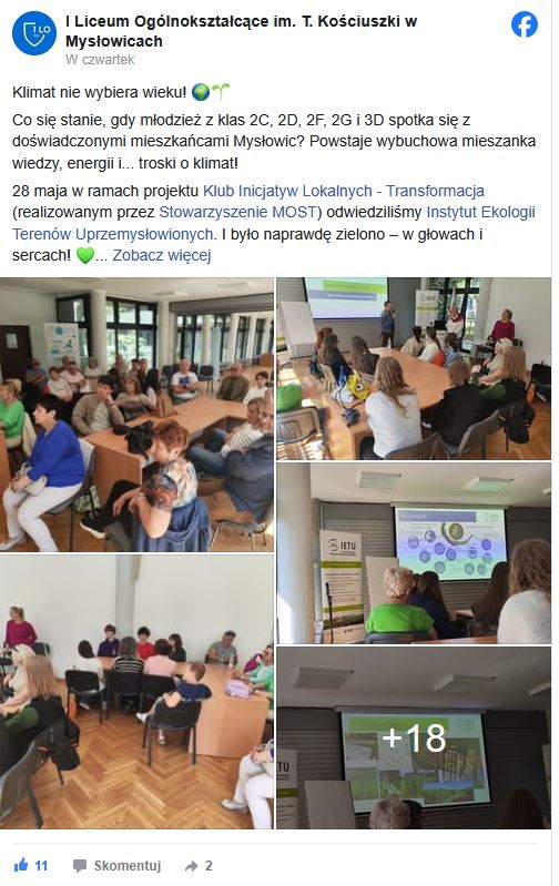 Dziękujemy💚w imieniu wszystkich prowadzących warsztaty w IETU🙂🙃
#StowarzyszenieMOST gratulujemy inicjatywy #KlubInicjatywLlokalnych #Transformacja i wspaniałych partnerów tych młodszych i tych trochę😉starszych👏
Zapraszamy do #IETU👋#ILO #Mysłowice
👉facebook.com/plugins/post.p…