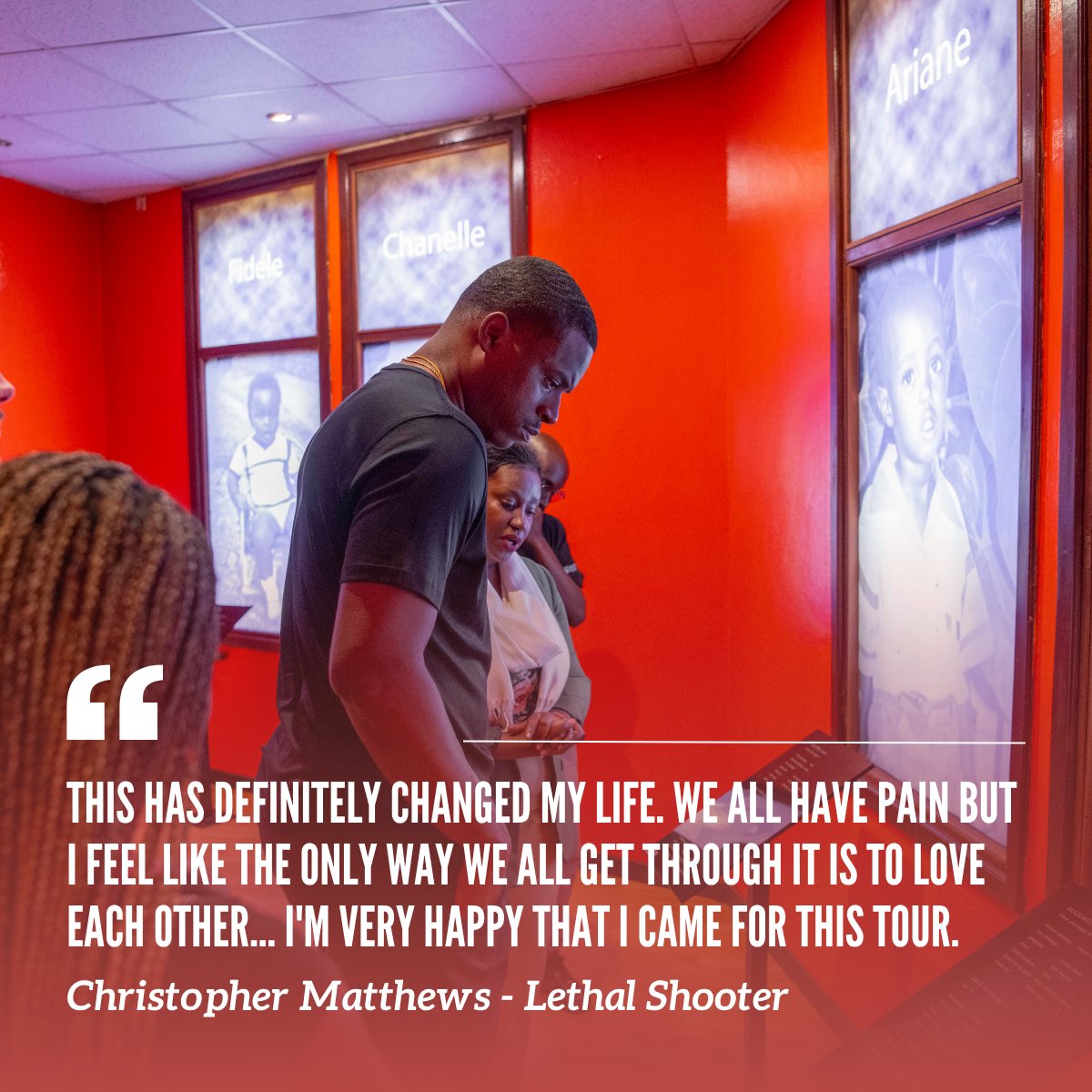Kigali Genocide Memorial (@kigali_memorial) on Twitter photo "This has definitely changed my life. We all have pain but I feel like the only way we all get through it is to love each other… I'm very happy that I came for this tour." <a href="/LethalShooter__/">Lethal Shooter</a> "This has definitely changed my life. We all have pain but I feel like the only way we all get through it is to love each other… I'm very happy that I came for this tour." <a href="/LethalShooter__/">Lethal Shooter</a>