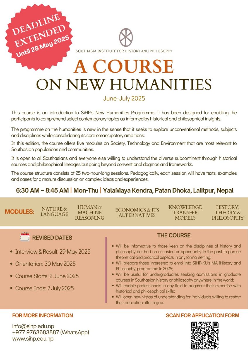 sworupsth's tweet image. Southasia Institute for History and Philosophy.
25K for 25 days! #ScholarshipAvailable too
Apply, despite the deadline crossed. Accepting until Sunday, June 1, 2025