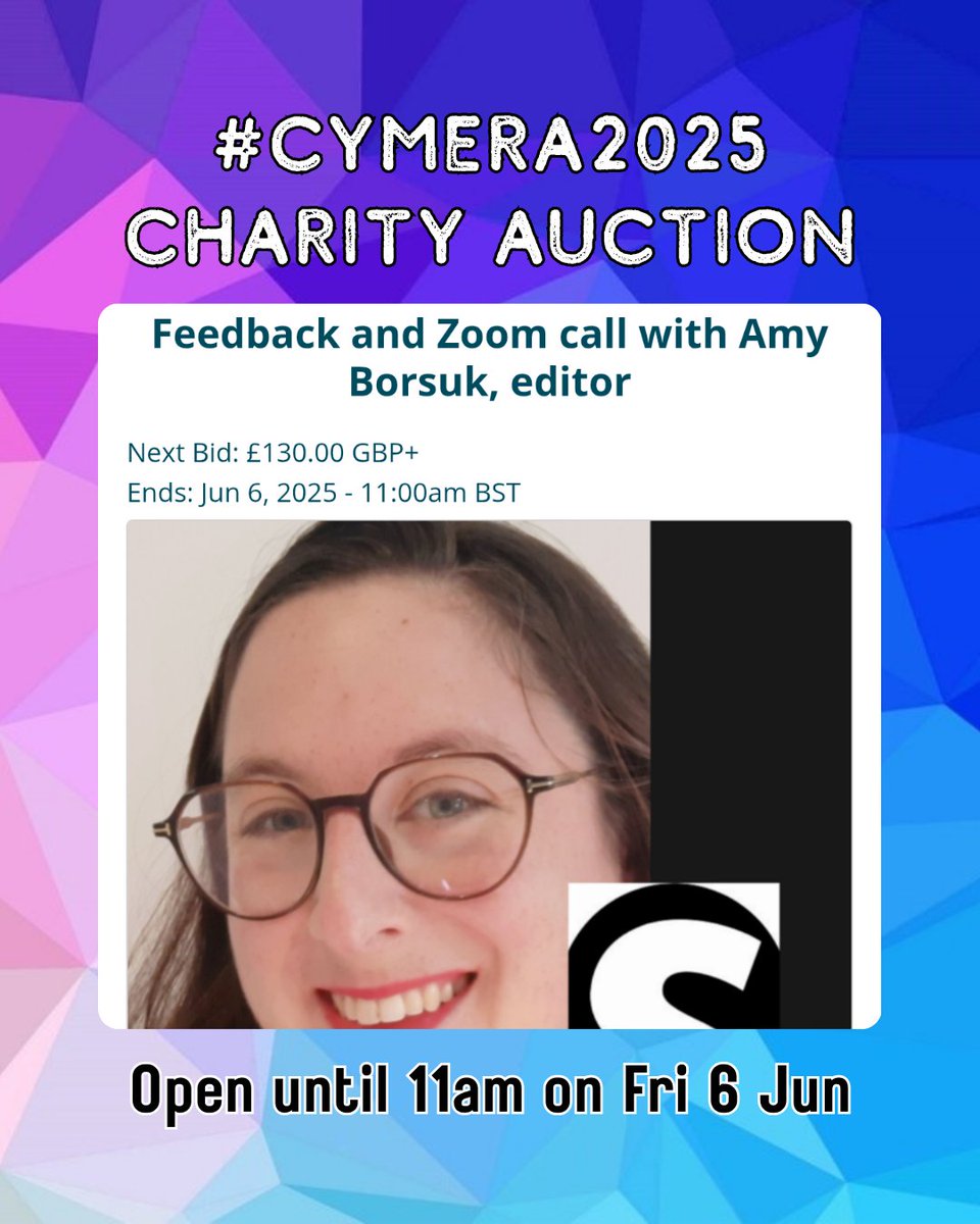 Our Charity Auction is live for another week! 

Bid on a variety of amazing items, including a developmental editorial letter and a one-to-one conversation with Solaris editor Amy Borsuk!

All money raised goes toward supporting Cymera.

32auctions.com/organizations/…