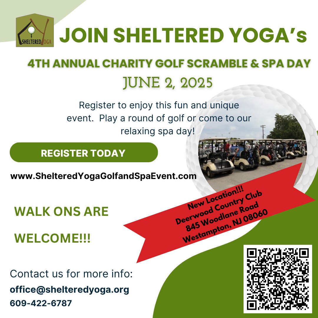 ShelteredYoga's tweet image. Join us THIS MONDAY for our 4th Annual Golf Scramble &amp;amp; Spa Event at Deerwood Country Club  …scramble-spa-day.perfectgolfevent.com

#fypシ  #nonprofitnetwork  #Golf #fundraising  #ImpactBeyondNumbers  #YouthEmpowerment  #MentalHealth  #Yoga #registernow #Strength