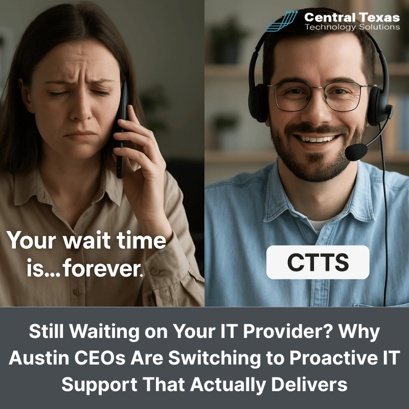 CTTSonline's tweet photo. 𝗜𝗳 𝗬𝗼𝘂𝗿 𝗜𝗧 𝗣𝗮𝗿𝘁𝗻𝗲𝗿 𝗶𝘀 𝗦𝗹𝗼𝘄 𝘁𝗼 𝗥𝗲𝘀𝗽𝗼𝗻𝗱, 𝗬𝗼𝘂 𝗗𝗼𝗻’𝘁 𝗛𝗮𝘃𝗲 𝗮 𝗣𝗮𝗿𝘁𝗻𝗲𝗿.

https://t.co/LSkqtJ2EPR

#CTTSonline #AustinTX #NewBraunfelsTX #BastropTX #ManagedITServices #TechSupportDoneRight https://t.co/j2ky3r6PB7
