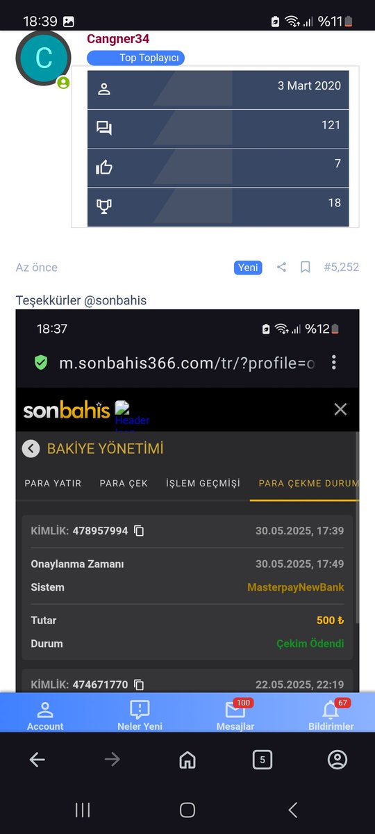 Can72964293's tweet photo. Teşekkürler #Sonbahis https://t.co/NfHG3vuS9p