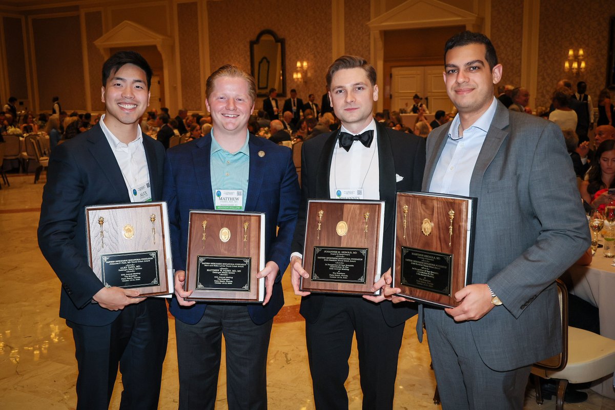 Congrats to the EOE Foundation Travel Grant recipients!

Dr. Alex Tang, Dr. Matthew Parry, Dr. Johannes Herold &amp; Dr. Martinus Megalla — your commitment to advancing orthopaedics inspires us all!
#EOA2024 #OrthoLeaders #MedicalEducation #TravelGrant #FutureSurgeons #Orthopaedics