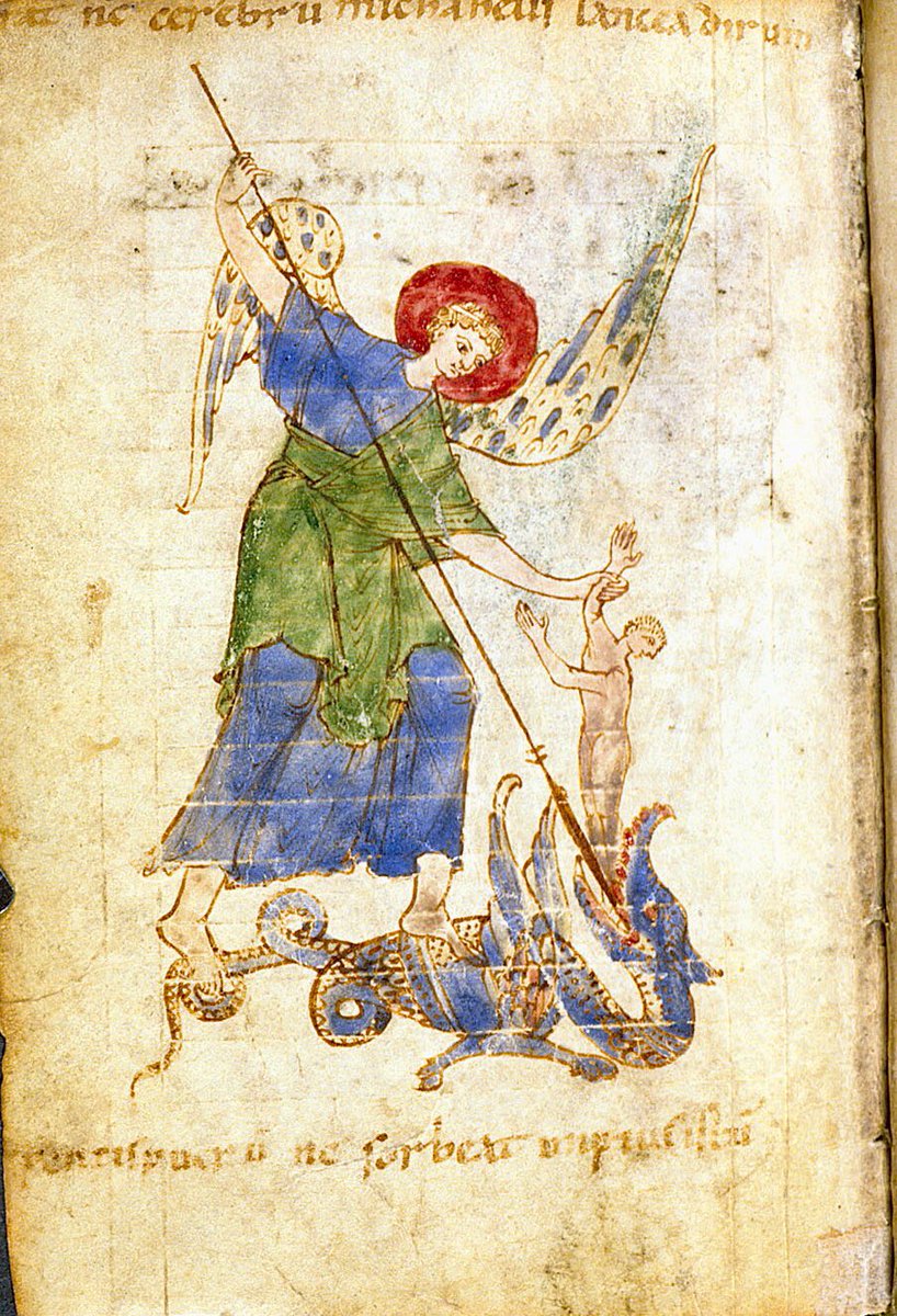 Ennius (@red_loeb) on Twitter photo St Michael rescuing a soul from the dragon's mouth
BL Egerton 3763; 'Prayer book of Archbishop Arnulph II of Milan'; between 998 & 1018; Italy, N. (Milan); f.104v
<a href="/BLMedieval/">Medieval Manuscripts</a> St Michael rescuing a soul from the dragon's mouth
BL Egerton 3763; 'Prayer book of Archbishop Arnulph II of Milan'; between 998 & 1018; Italy, N. (Milan); f.104v
<a href="/BLMedieval/">Medieval Manuscripts</a>