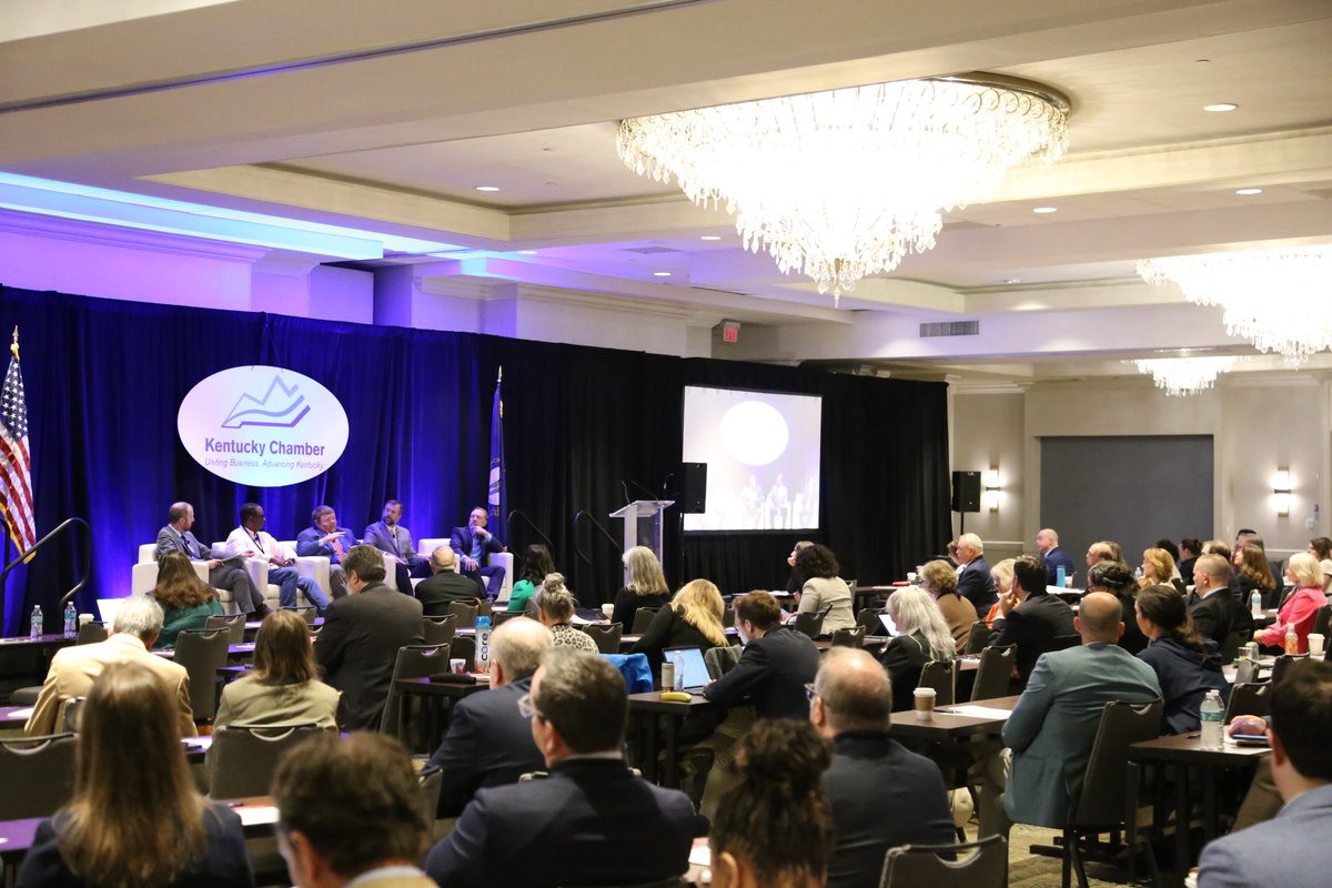 Kentucky Chamber (@kychamber) on Twitter photo Jim Coleman of Coleman Crest Farm, Jan de Beer of <a href="/FBT_law/">Frost Brown Todd</a>, Jack Mazurak of <a href="/KyDistillers/">KY Distillers' Assoc</a>, Caleb Ragland of <a href="/ASA_Soybeans/">American Soybean Association</a>, and Dr. Charles Aull of the Chamber are discussing how tariffs and trade policy are affecting different industries, emphasizing how much Kentucky relies on Jim Coleman of Coleman Crest Farm, Jan de Beer of <a href="/FBT_law/">Frost Brown Todd</a>, Jack Mazurak of <a href="/KyDistillers/">KY Distillers' Assoc</a>, Caleb Ragland of <a href="/ASA_Soybeans/">American Soybean Association</a>, and Dr. Charles Aull of the Chamber are discussing how tariffs and trade policy are affecting different industries, emphasizing how much Kentucky relies on