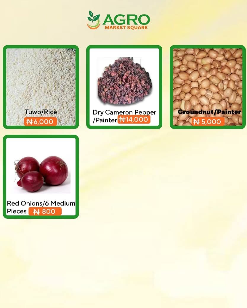 agromarketsquar's tweet image. Latest Food Commodity Prices in Lagos Are In! 🛒🌾

Check out our updated price list for top-quality agro commodities now available at the most competitive rates!

📥 Swipe through or download our full list.
💼 For bulk orders, partnerships, or delivery, contact us directly.