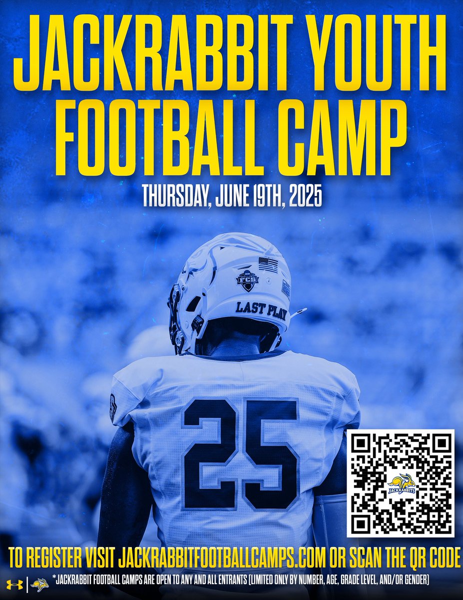 YOUTH CAMP is BOOMING right now! Our guys are excited to work and give back to the youth! 
#YouthJacks 
Sign up here: 
jackrabbitfootballcamps.com