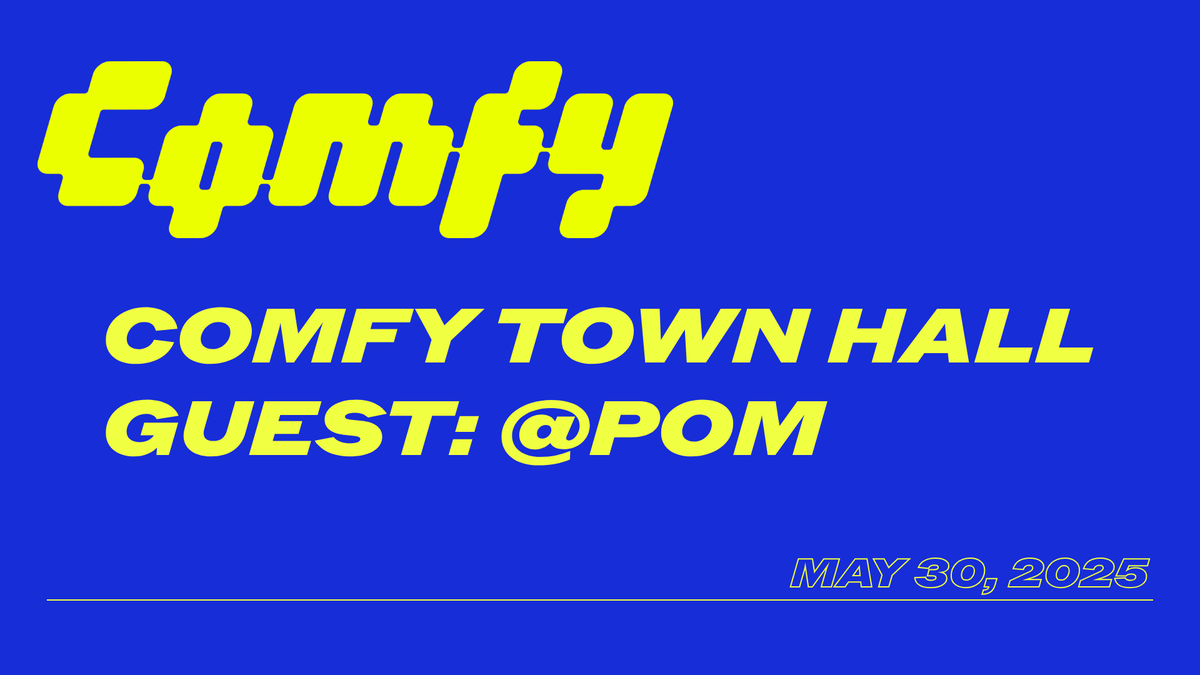 📢 Comfy Town Hall
🤝 Special Guest: <a href="/peteromallet/">POM</a> 
🎤 Host: <a href="/PurzBeats/">Purz.ai</a>  
⌚ 5pm EST / 2pm PST

Today we sit down with Peter O'Malley — the visionary behind Banodoco, a thriving Discord community that empowers open-source devs and artists to build and learn together.