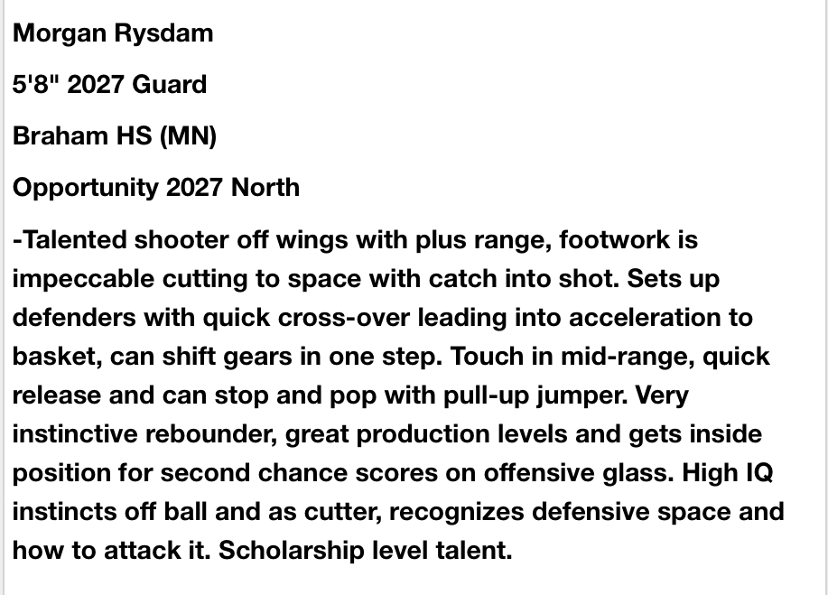 Opportunity 10 North (@opp10north) on Twitter photo A great write-up about <a href="/MorganRysdam/">Morgan Rysdam</a> from <a href="/FiveStateHoops/">Five State Hoops</a> !! Thank you for the write-up for Morgan! A great write-up about <a href="/MorganRysdam/">Morgan Rysdam</a> from <a href="/FiveStateHoops/">Five State Hoops</a> !! Thank you for the write-up for Morgan!