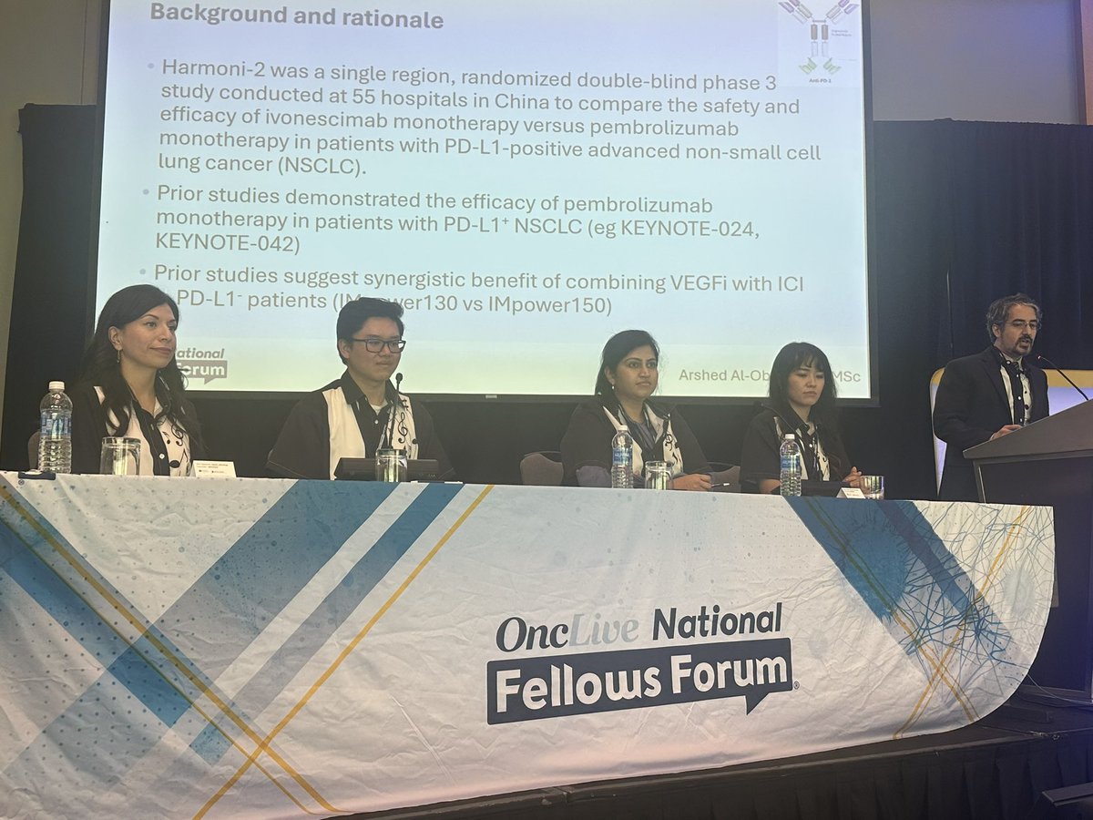 UNCHemeOnc's tweet image. Proud of @UNC_SOM fellows Dr. Abner Murray (@dominicandoc2) & Dr. Arshed Al-Obeidi for representing at the 2025 @OncLive National #FellowsForum! From the lakefront to the podium, they brought brilliance, energy, and heart to #ASCO25 Day 0. 🫁👏 #LCSM #cancerresearch