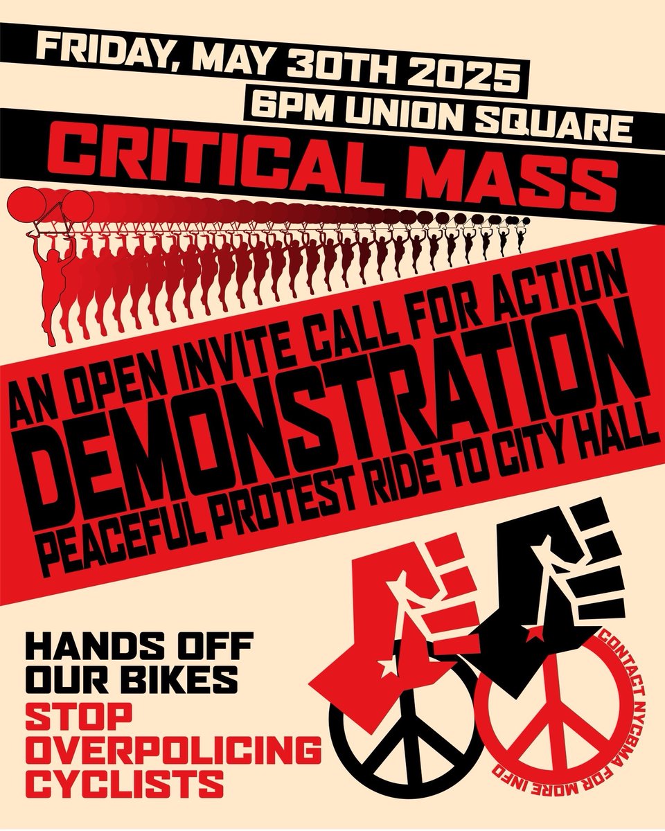 Today.
6 p.m.
Union Square.
Biking is not a crime.