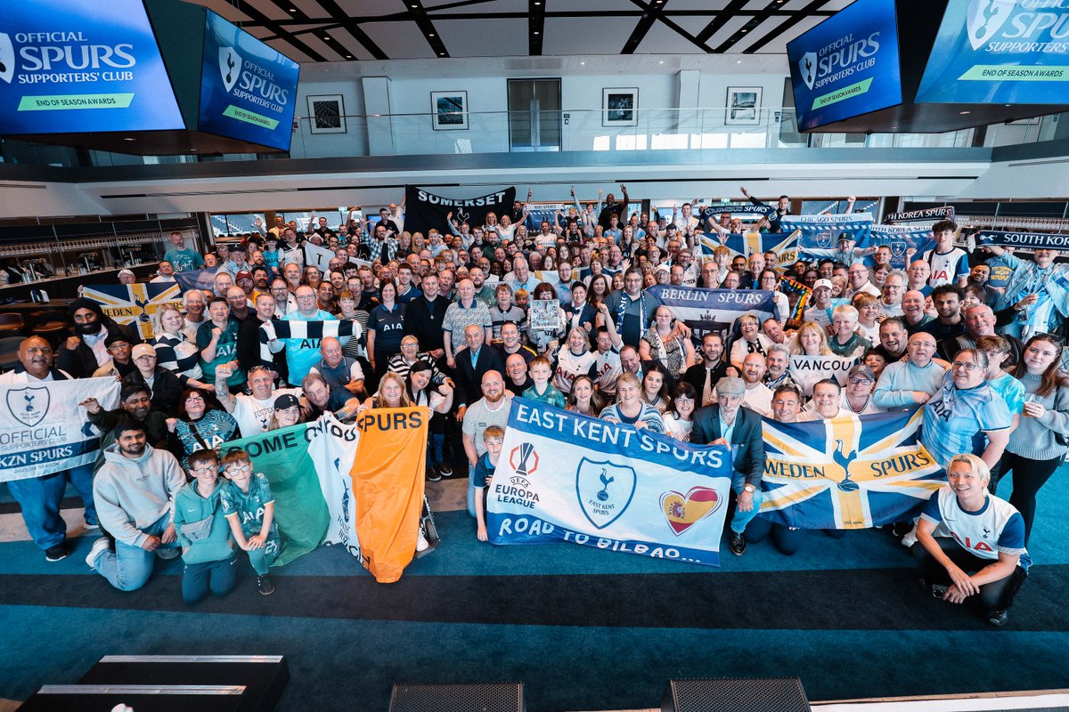 Tottenham Hotspur (@spursofficial) on Twitter photo Thank you to everyone who attended our Official Supporters’ Club awards at <a href="/SpursStadium/">Tottenham Hotspur Stadium</a>! 🙌
Representing Spurs across the country and around the world 🗺️ Thank you to everyone who attended our Official Supporters’ Club awards at <a href="/SpursStadium/">Tottenham Hotspur Stadium</a>! 🙌
Representing Spurs across the country and around the world 🗺️
