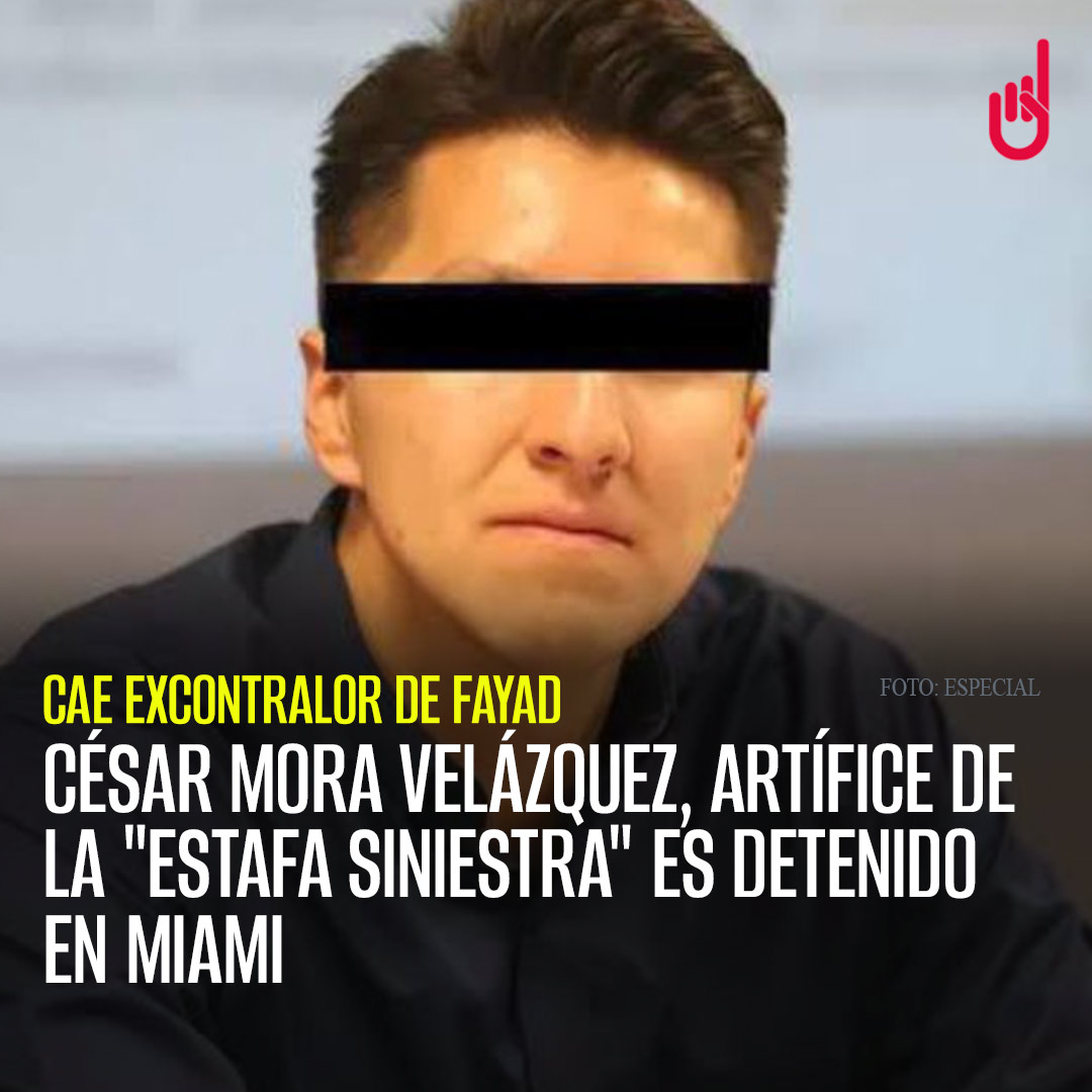 SinEmbargoMX's tweet photo. César Román Mora Velázquez, exsecretario de la Contraloría del estado de Hidalgo durante la Administración de Omar Fayad, fue detenido en Miami, Florida, por su presunta implicación en la Estafa Siniestra con el desvío de 520 millones de pesos https://t.co/tbvyFZdBkZ https://t.co/xriXofnqMh