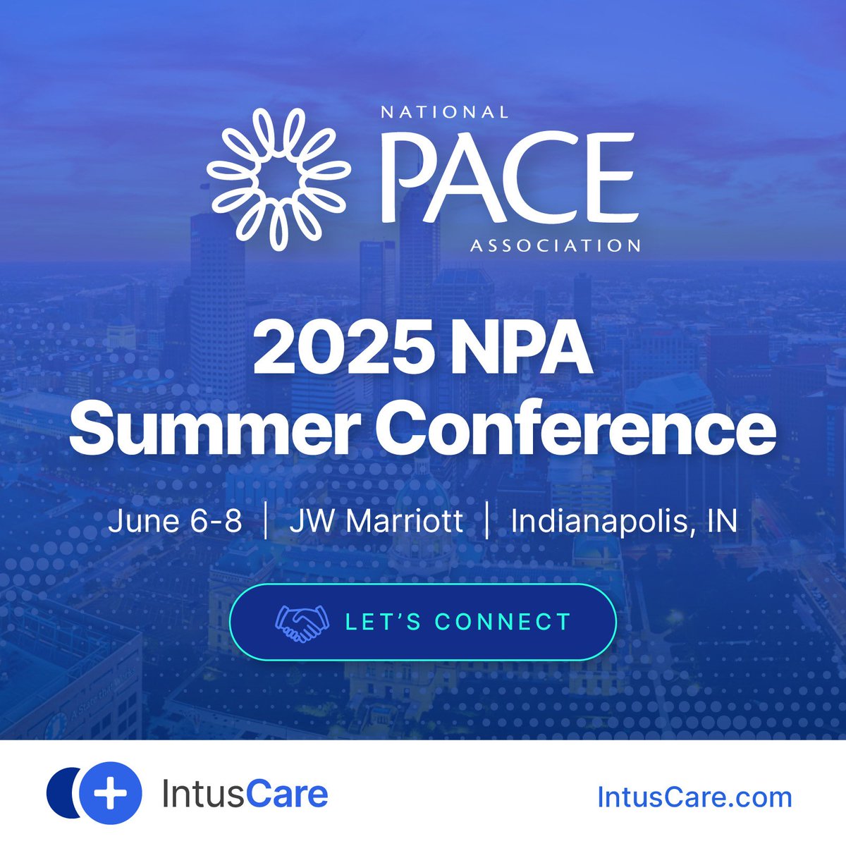 IntusCare (@intus_care) on Twitter photo Weâre heading to Indianapolis for the #NPA2025 <a href="/TweetNPA/">National PACE Assn</a> Summer Conference! Excited to connect with #PACE leaders and explore how data can drive quality, compliance, and outcomes. Letâs connect! hubs.ly/Q03pZNlm0 Weâre heading to Indianapolis for the #NPA2025 <a href="/TweetNPA/">National PACE Assn</a> Summer Conference! Excited to connect with #PACE leaders and explore how data can drive quality, compliance, and outcomes. Letâs connect! hubs.ly/Q03pZNlm0