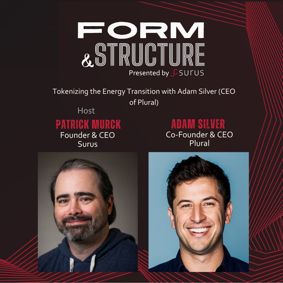 Surus_io's tweet image. "The closer you can put the point of tokenization to that moment of value, the more benefits you derive downstream from tokenization." - @AdamTSilver
Tune into the latest @Surus_io podcast episode where @AdamTSilver tells @virtuallylaw how @PluralEnergy is tokenizing the energy…