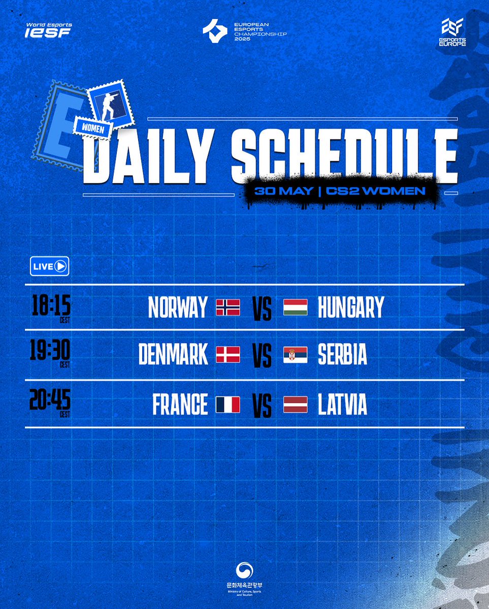 And we are starting the day!

Join us on Twitch, we are live: twitch.tv/iesf_cs

#IESF x #EEC25