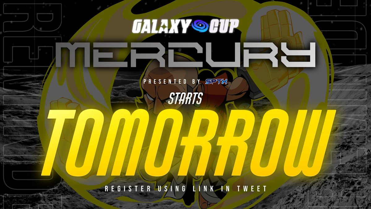 ONE DAY AWAY! Galaxy Cup: Mercury will be starting TOMORROW!

 🇪🇺  Europe 1v1s
💰 $250 Prize Pool sponsored by <a href="/ProBrawlhalla/">Brawlhalla Esports</a> 
🔴 Top 12 Streamed on Twitch

🗓️ TOMORROW, MAY 31st @ 15:00 CET

Make sure to register before time runs out!
challengermode.com/s/GalaxyCup/to…

#Brawlhalla