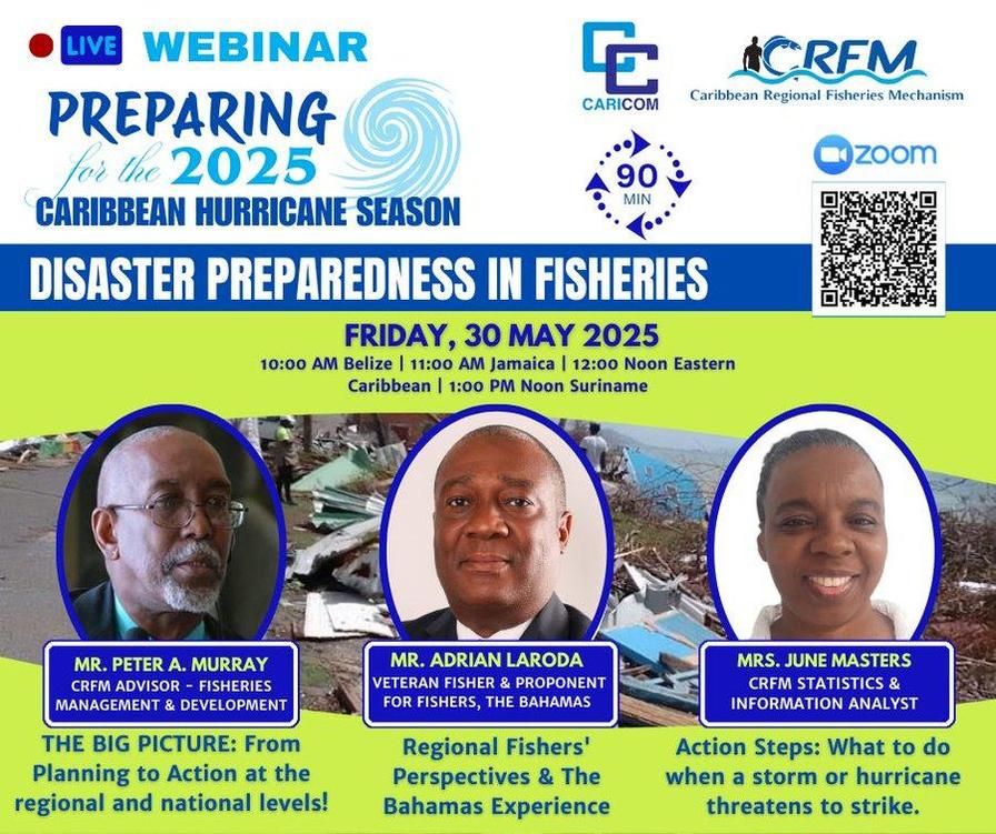 CCCEur's tweet image. FYI: @CaribFisheries Webinar &apos;Disaster Preparedness in Fisheries.&apos; buff.ly/n6L7qNo 
#Caribbean #CARICOM #CRFM #Disaster #Preparedness #Fisheries