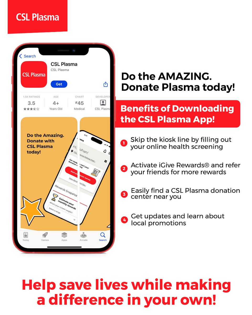 Keep your information up to date! Download the #CSLPlasmaApp and keep #DoingTheAmazing !