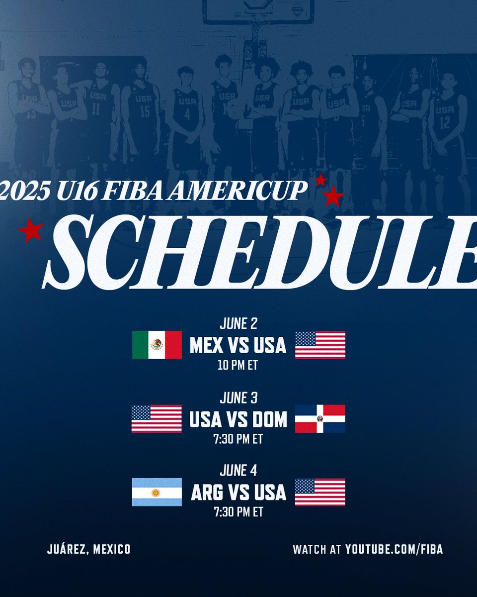 Watch the 🇺🇸 #USABMU16 in action next week at the #FIBAU16 AmeriCup on YouTube.com/FIBA!