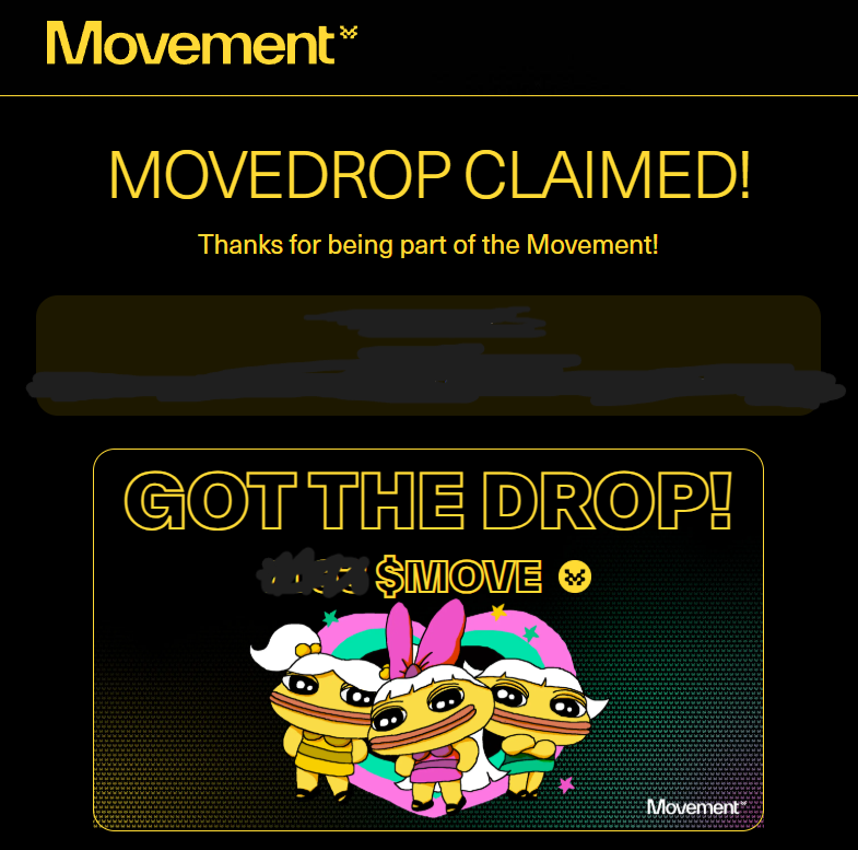 LiamAAD's tweet photo. #MoveDrop Claimed ✅
I am proud to say this, proud for being in #Movement!
Congrats everybody who was involved and kept moving despite the storm. Gmove!
#Crypto #MOVE $MOVE @moveindustries https://t.co/g0aGeOlqK5