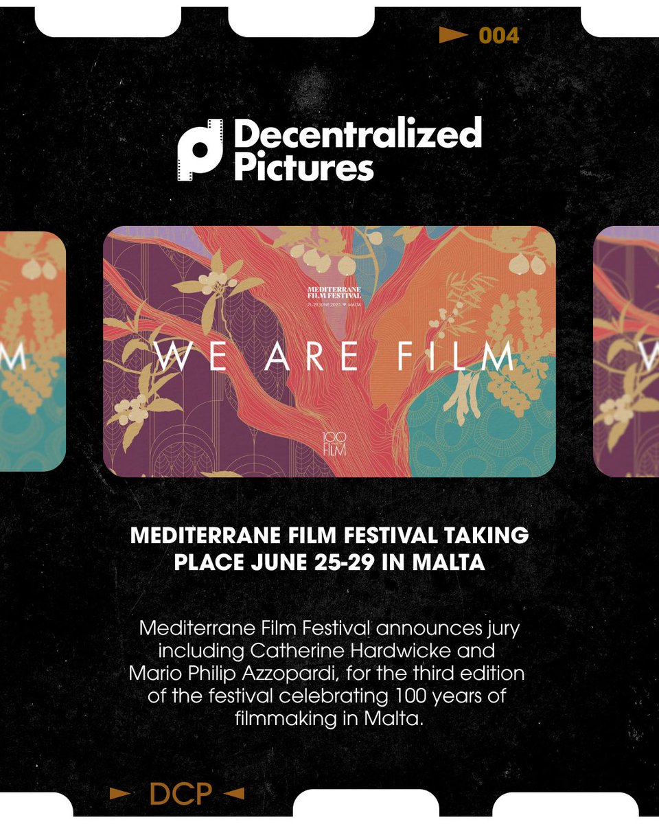 Decentralized Pictures (@dcp_foundation) on Twitter photo 🗞️ Worldwide wins for indie films 🏆
🗽Uttera Singh’s “Pinch” ➡️ <a href="/Tribeca/">Tribeca</a>
🗺️ <a href="/am_cinematheque/">American Cinematheque</a>’s “Bleak Week” expands to 7 additional cities
🏳️🌈 <a href="/NewFestNYC/">NewFest</a> teams up with <a href="/AMCPlus/">AMC+</a> for “Future of Film” initiative
🇲🇹 <a href="/Mediterrane_MT/">Mediterrane Film Festival</a> celebrates 100 years of filmmaking in Malta 🗞️ Worldwide wins for indie films 🏆
🗽Uttera Singh’s “Pinch” ➡️ <a href="/Tribeca/">Tribeca</a>
🗺️ <a href="/am_cinematheque/">American Cinematheque</a>’s “Bleak Week” expands to 7 additional cities
🏳️🌈 <a href="/NewFestNYC/">NewFest</a> teams up with <a href="/AMCPlus/">AMC+</a> for “Future of Film” initiative
🇲🇹 <a href="/Mediterrane_MT/">Mediterrane Film Festival</a> celebrates 100 years of filmmaking in Malta