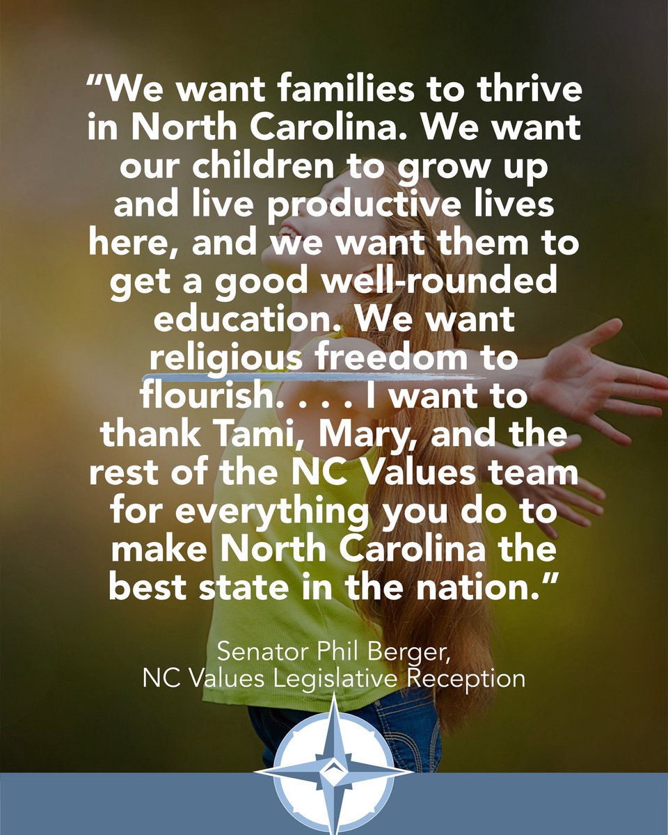 Thank you, @senatorberger, for partnering with us over the years to make NC a state where human life is valued, families flourish, and religious freedom thrives. #ncpol