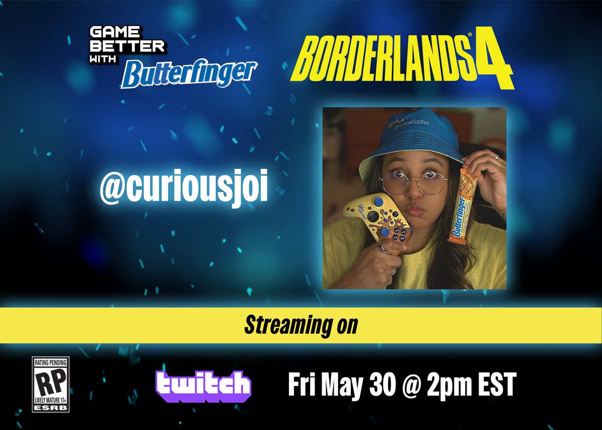 Butterfinger (@butterfinger) on Twitter photo <a href="/curiousjoi/">Curiousjoi 🎮</a> X <a href="/Butterfinger/">Butterfinger</a> X <a href="/Borderlands/">Borderlands</a>: It doesn't get more crispety, crunchety than that. 💥 Join <a href="/curiousjoi/">Curiousjoi 🎮</a> at 2PM EST on Twitch to see her bring the chaos to Borderlands—fueled by Butterfinger Salted Caramel! #GameBetterWithButterfinger
twitch.tv/curiousjoi <a href="/curiousjoi/">Curiousjoi 🎮</a> X <a href="/Butterfinger/">Butterfinger</a> X <a href="/Borderlands/">Borderlands</a>: It doesn't get more crispety, crunchety than that. 💥 Join <a href="/curiousjoi/">Curiousjoi 🎮</a> at 2PM EST on Twitch to see her bring the chaos to Borderlands—fueled by Butterfinger Salted Caramel! #GameBetterWithButterfinger
twitch.tv/curiousjoi