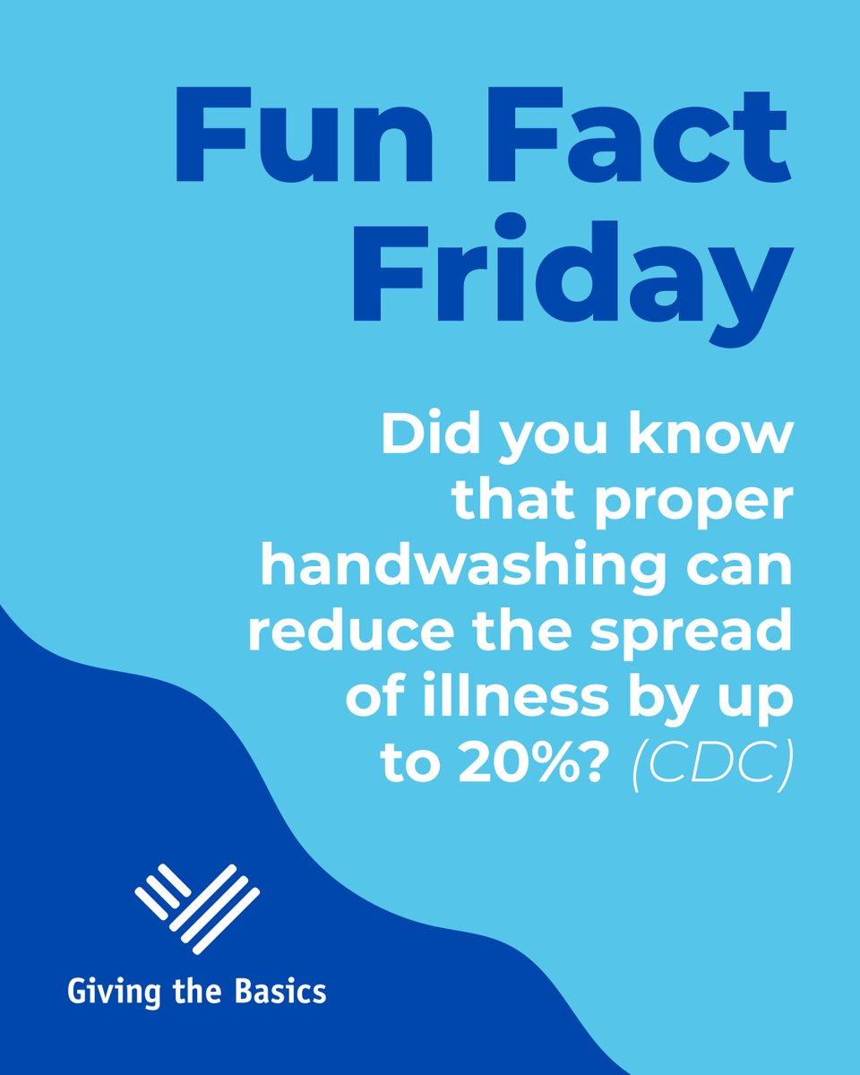 🧼 Fun Fact Friday! Handwashing can reduce illness by 20%! Simple hygiene steps can have a huge impact. Donate today and help make these facts a reality for everyone!

#FunFactFriday #HygieneMatters #DonateToday