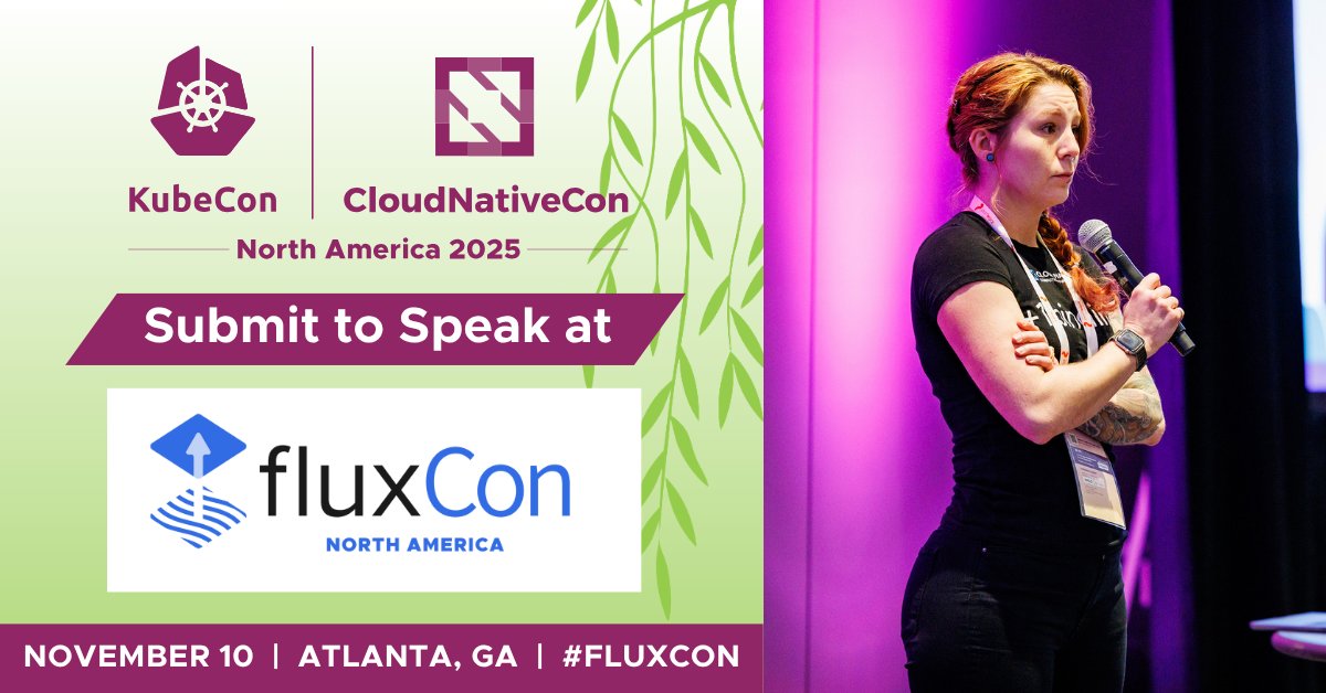 🌀 Dive deep into #GitOps with #Flux!
#FluxCon comes to Atlanta Nov 10, alongside #KubeCon + #CloudNativeCon North America. Share your insights on scaling Flux, securing workflows, and more.
🗓️ CFP closes June 30. Submit now: hubs.la/Q03pSMvn0