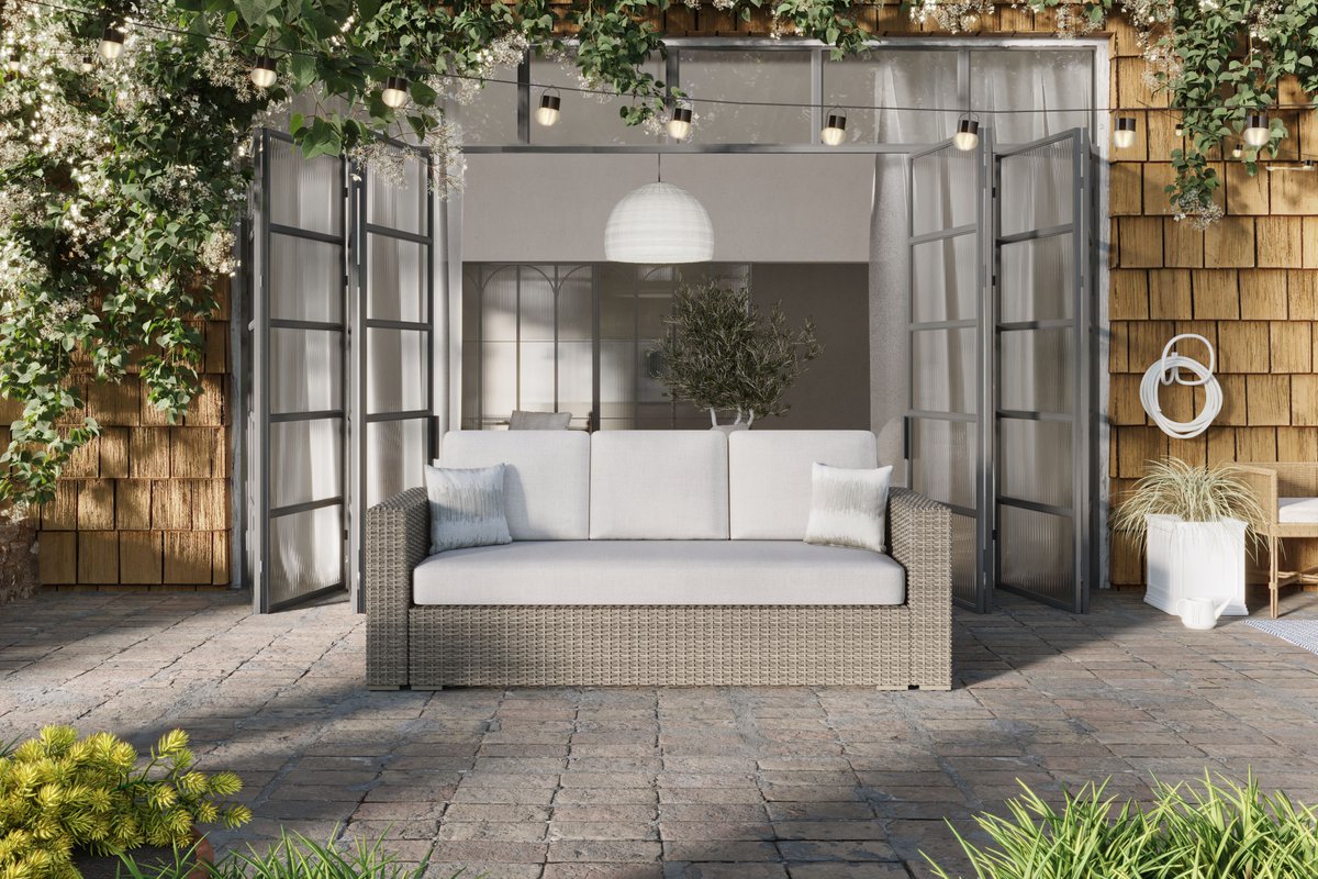 Refresh your porch for spring with the Dillard Convertible Sofa—versatile, comfy, and made for sunny days ahead! #ThomasvilleOfficial