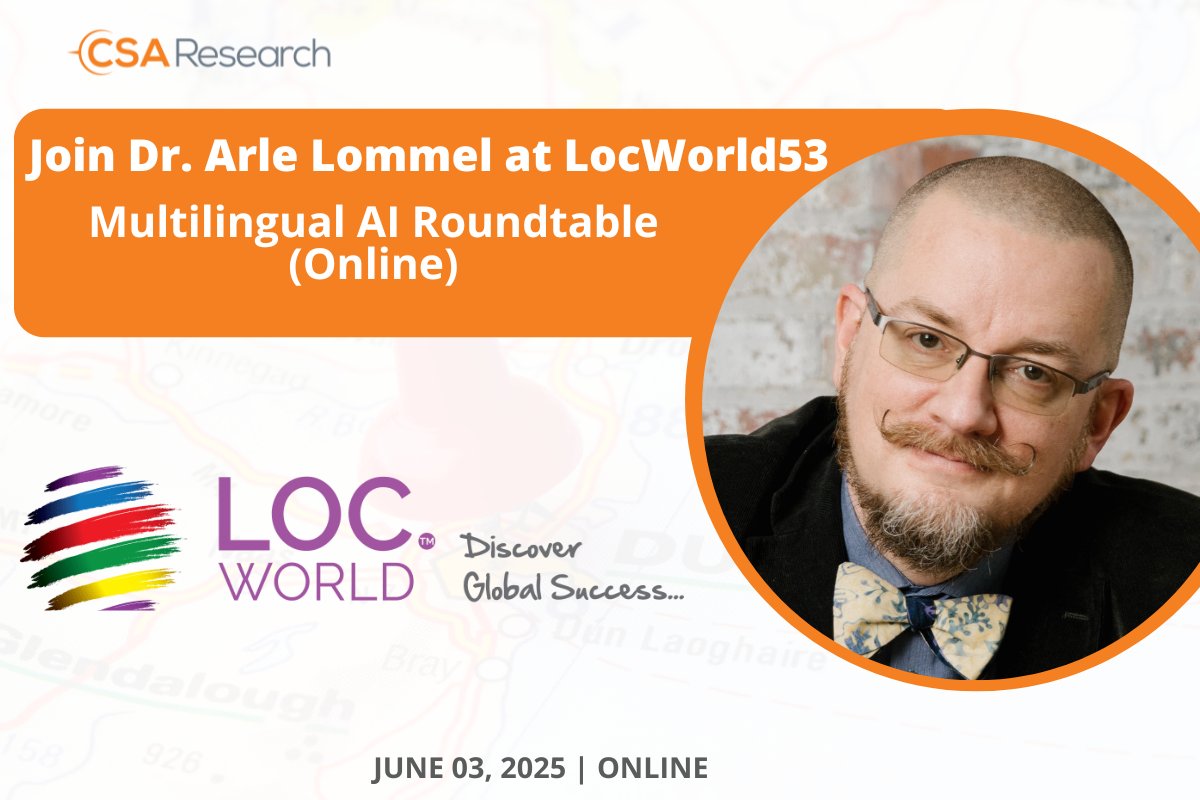 CSA_Research's tweet image. AI Agents are no longer just tools—they’re influencing decisions in localization.

On June 3 at #LocWorld53, Dr. Arle Lommel shares insights on their role, risks, and impact.

Join the Multilingual AI Roundtable:
👉 hubs.li/Q03pY1fy0

#AIinLocalization #AgenticAI