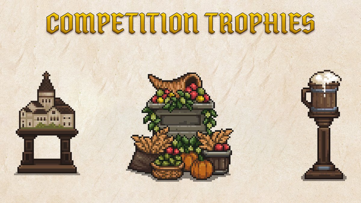 What would be a competition without a prizes 🏆

Here's some trophies you'll be able to win in the next update!