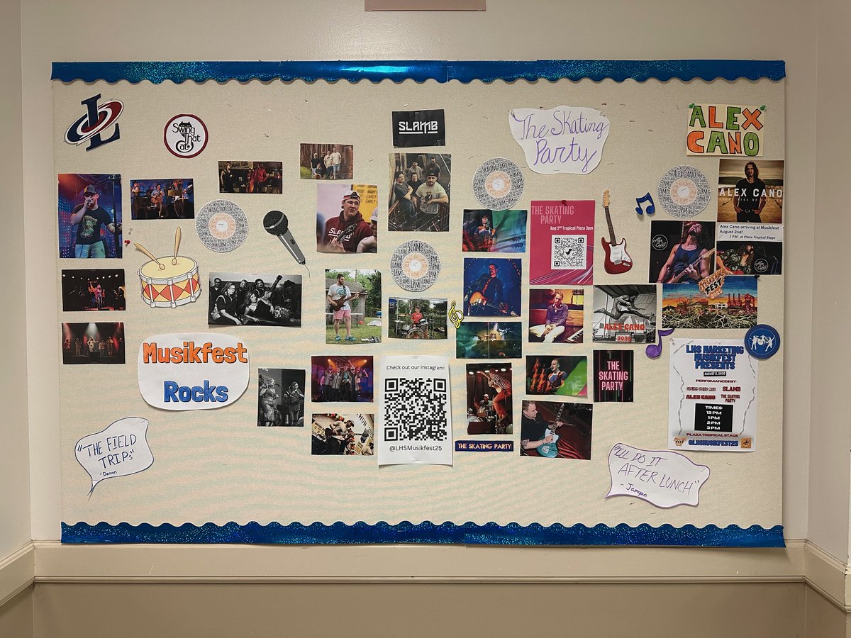 LHSMusikfest25 (@lhsmusikfest25) on Twitter photo Check out our updated bulletin board featuring our four artists playing this year at <a href="/Musikfest/">Musikfest</a>
<a href="/Swingthatcat/">Swing That Cat</a> #Slamb <a href="/theSkatingParty/">theSkatingParty</a> <a href="/AlexCanoMusicNY/">Alex Cano</a> Check out our updated bulletin board featuring our four artists playing this year at <a href="/Musikfest/">Musikfest</a>
<a href="/Swingthatcat/">Swing That Cat</a> #Slamb <a href="/theSkatingParty/">theSkatingParty</a> <a href="/AlexCanoMusicNY/">Alex Cano</a>