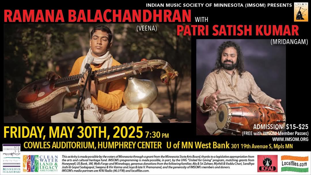 Minnesota USA  May 30 with Mridangam Vidwan Patri Satish Kumar.

#ramanabalachandhran 
#USASpringTour2025