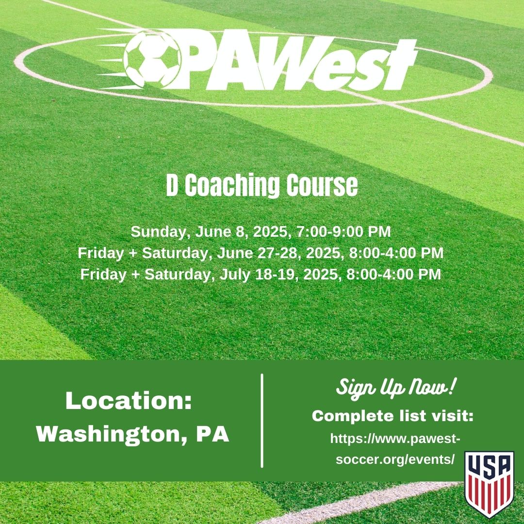 A new USSF D Coaching Course is coming your way, Washington!⚽

June 8 - Virtual 
June 27-28 and July 18-19 - Reutom Soccer Complex

To view other coaching courses kicking off soon, visit ow.ly/2T2C50W06vY.