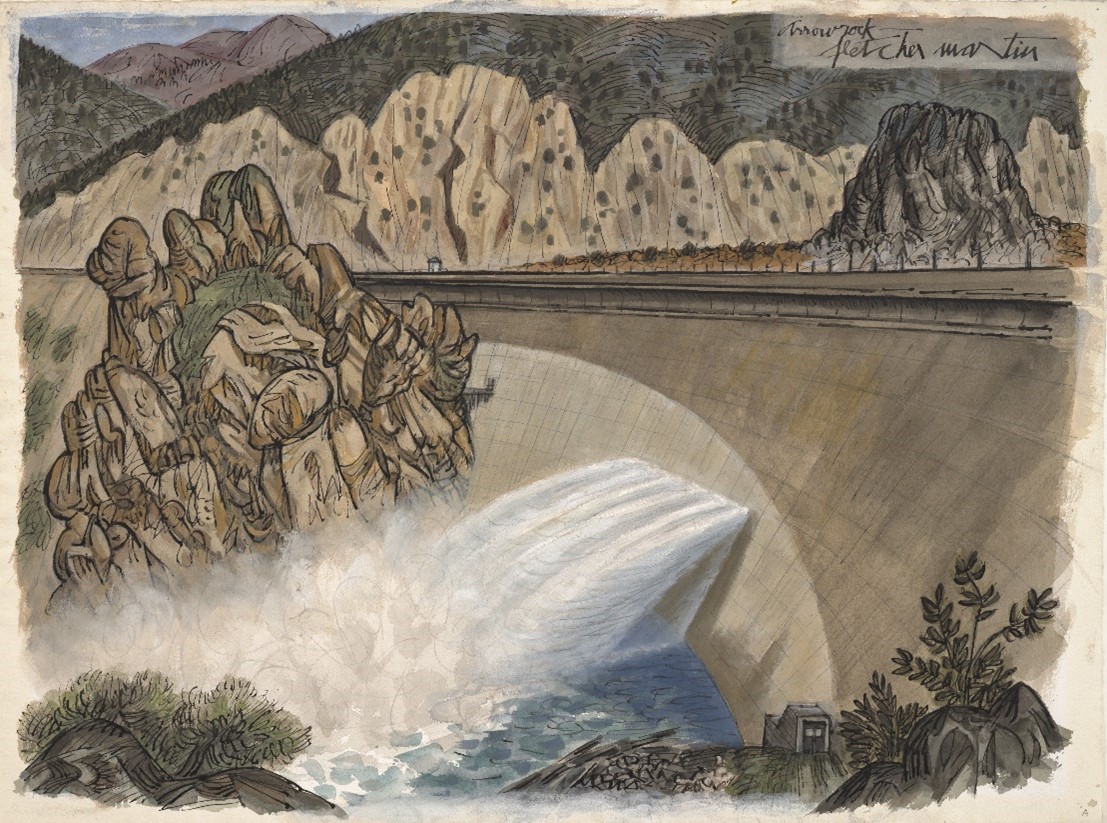 Arrowrock Dam like you’ve never seen it—through the brush of Fletcher Martin.
Built in 1915, it was once the tallest dam in the world. Today, it’s still delivering water and history to the Boise Valley. #ReclamationArt