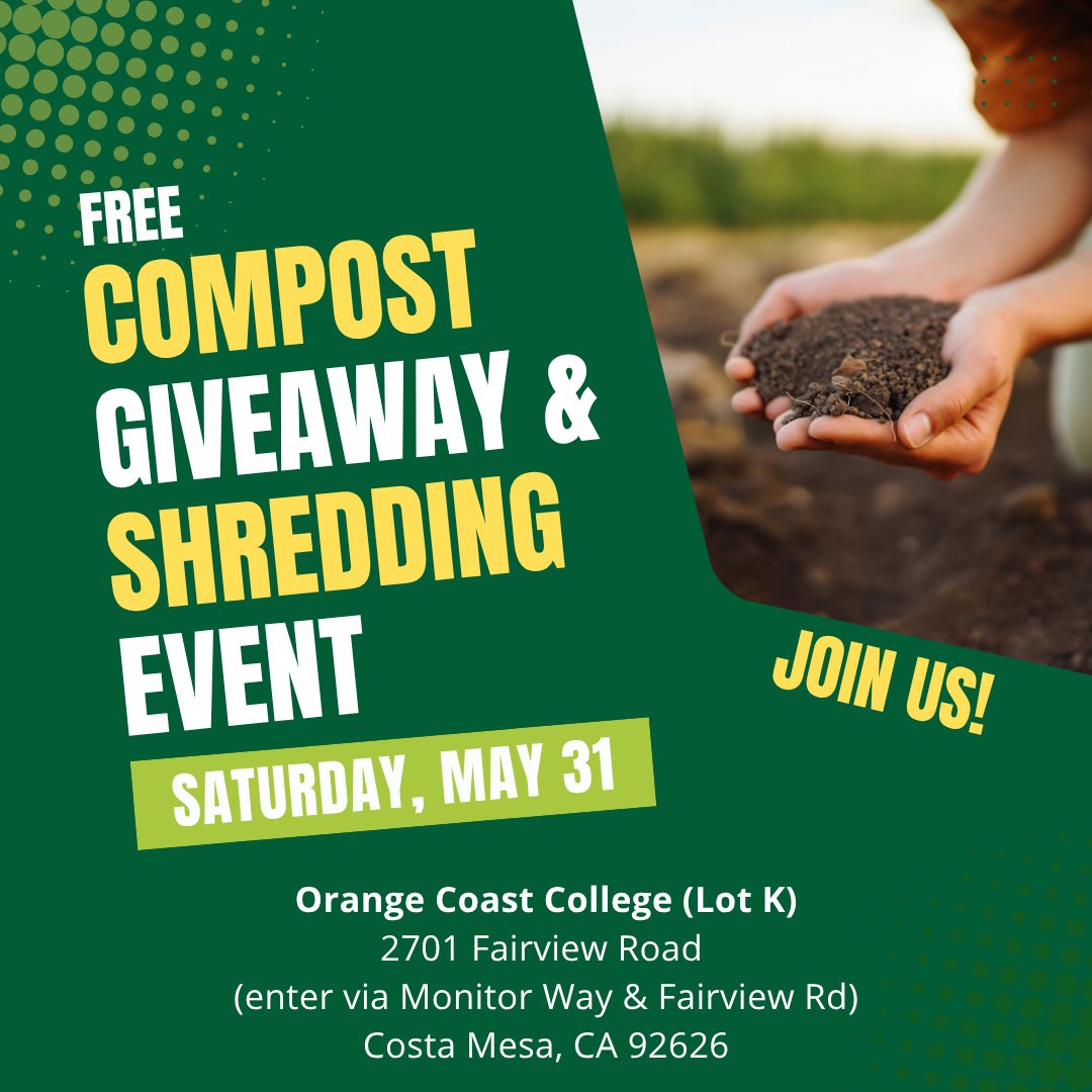 TOMORROW! Don't miss our annual Compost Giveaway &amp; Shredding Event on Saturday, May 31 from 8am - 12pm at OCC (Lot K).

📰 5 standard file boxes of paper
🌱 2, 30-lbs bags of compost
🗑️ 1 kitchen pail

This event is only eligible to CMSD customers. Proof of residency is required.