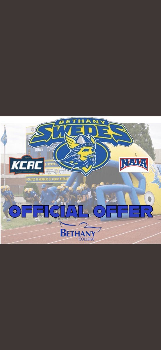 Logan Larson (@loganlarson55) on Twitter photo Blessed to receive my first offer to <a href="/FootballBethany/">Bethany College Football</a>. Thank you <a href="/vincentgrigsby/">Coach Grigsby</a>. #AGTG Blessed to receive my first offer to <a href="/FootballBethany/">Bethany College Football</a>. Thank you <a href="/vincentgrigsby/">Coach Grigsby</a>. #AGTG