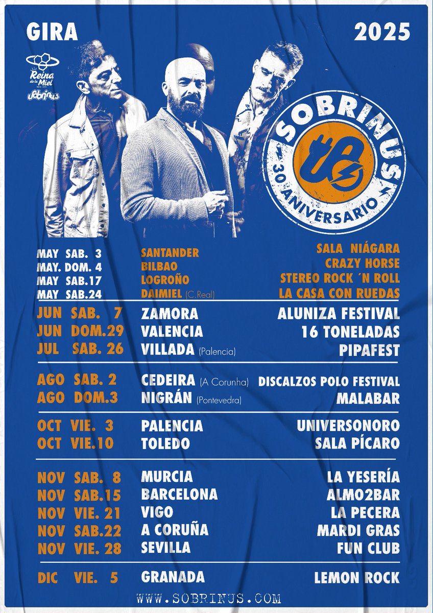sobrinus20's tweet photo. Pues así queda el cartel actualizado de la gira #Sobrinus30 una vez añadidas las fechas del #Pipafest, la confirmación del #DiscalzosPolo y una nueva fecha en diciembre, #Granada.

Próxima estación #AlunizaFest https://t.co/g0vz2H2wRu