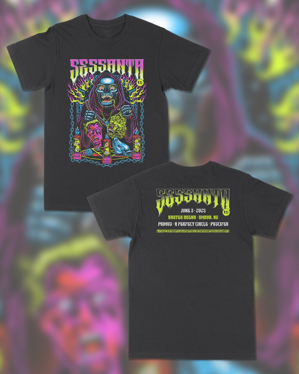 puscifer's tweet photo. Tonight’s Sessanta performance at the Baxter Arena features these exclusive merch items (Doors open at 6:30 pm, show starts at 8 pm sharp). #sessanta #puscifer https://t.co/o0Gnxd7qAu