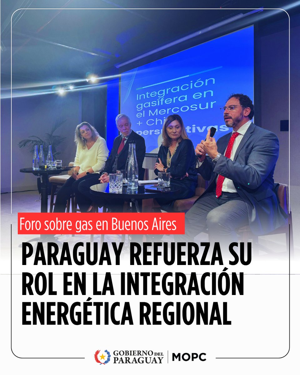 🇵🇾 Paraguay refuerza su rol energético en el Cono Sur

En el foro gasífero del MERCOSUR + Chile, el viceministro <a href="/MauriBejarano/">Mauricio Bejarano</a> destacó el potencial del Gasoducto Bioceánico como vía clave para el transporte de gas y motor de desarrollo industrial.

👉 mopc.gov.py/?p=13536