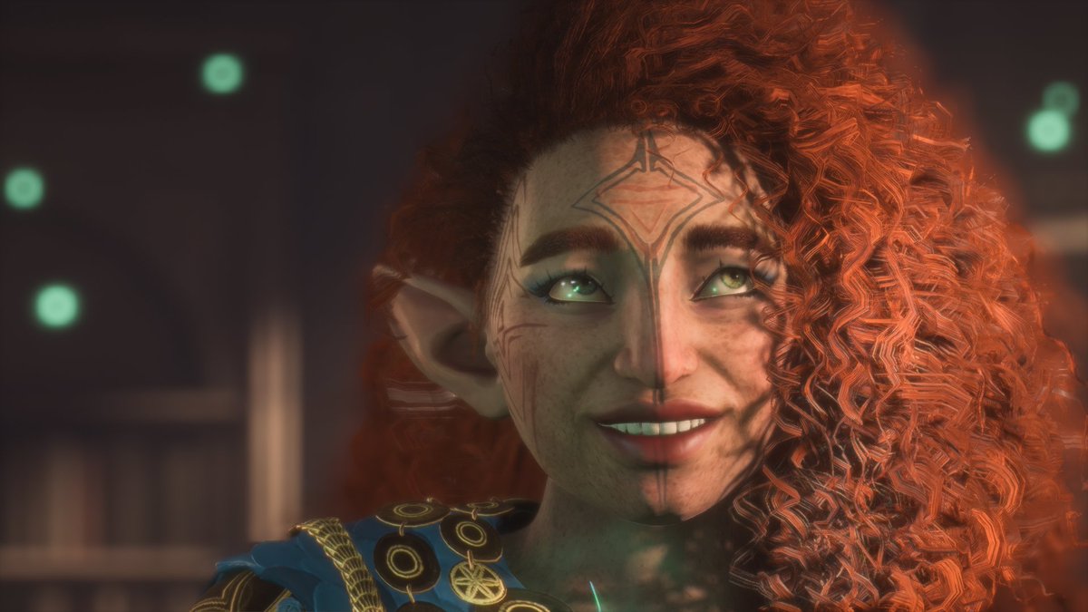 litpatroclus's tweet photo. @Unicornifull This is Esme! She is actually not my canon rook, but rather a companion NPC I made to go with my wife's Rook, but she is very in love with Emmrich 😌 her favour things are peacocks, the color teal, and tiger lilies https://t.co/RdaJS114KG