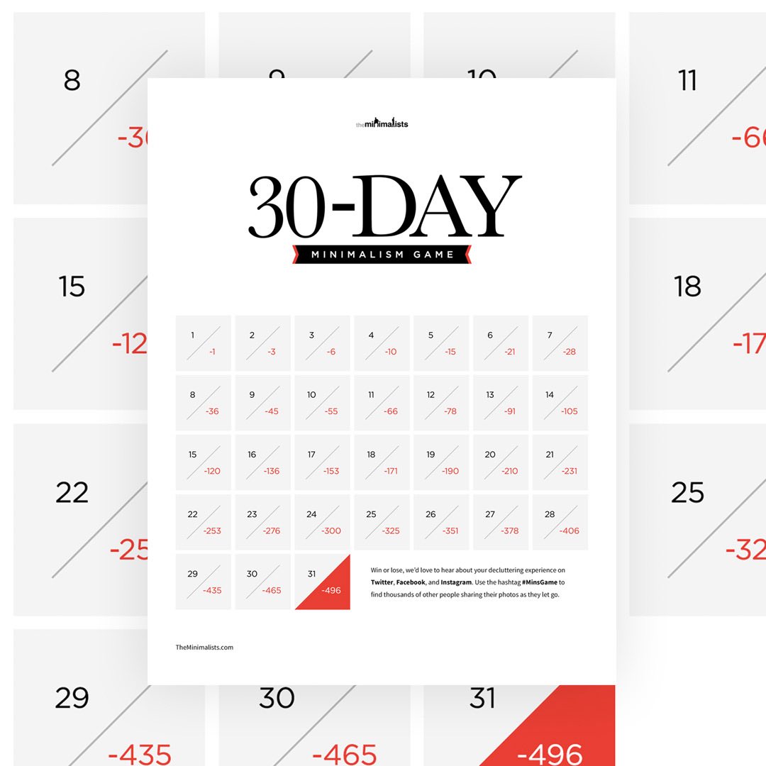 Play the 30-Day Minimalism Game: theminimalists.com/game