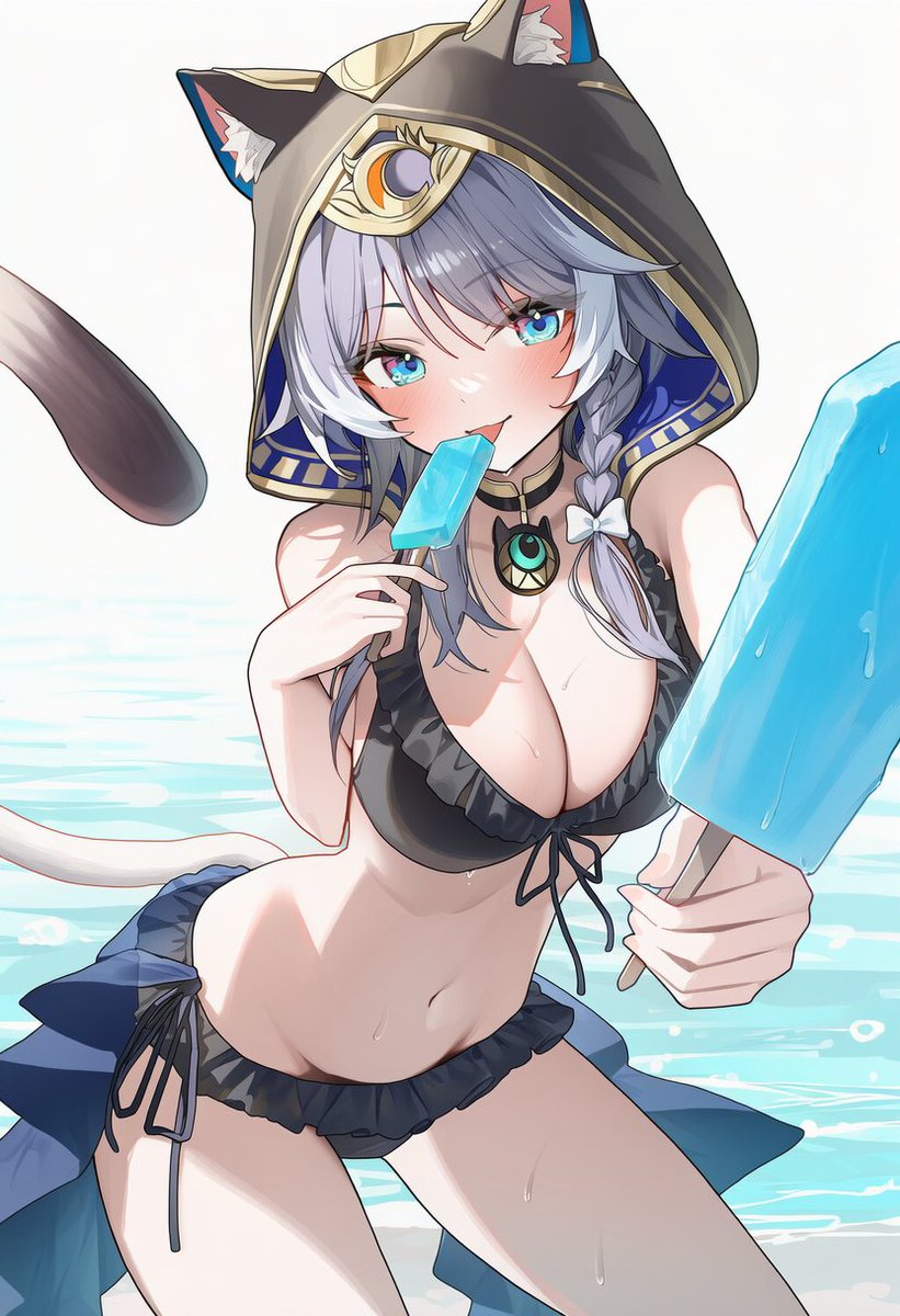 Hey there l̴o̴s̴e̴r̴ cutie~ What's wrong, you're all red!

Is it the heat that's getting to you? Here, have an icecream~

Don't think I didn't notice you staring... watching how my tongue gently runs up and down the s̴h̴a̴f̴t̴ popsicle...

Hey hey, you're getting even redder~
1/8