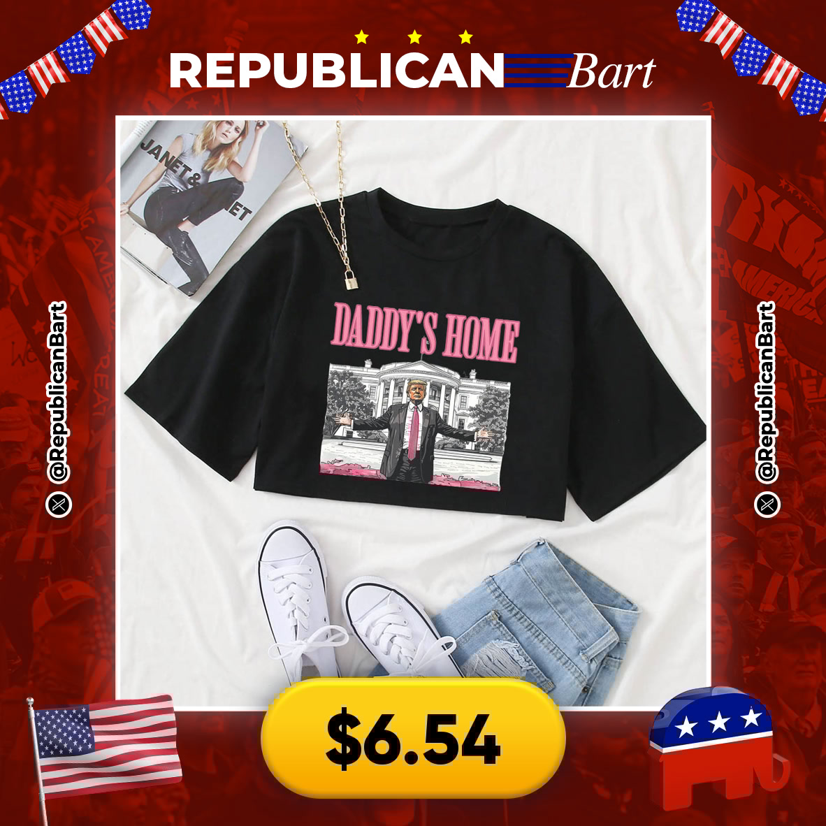 RepublicanBart's tweet image. SUPPORT TRUMP 2024! 🇺🇸🦅

🇺🇸 Trump 2024 Fan Crop Shirt
💰 $6.54

🔗 s.click.aliexpress.com/e/_opOu4wB

#Trump2024 #PoliticalMerch #ElectionGear