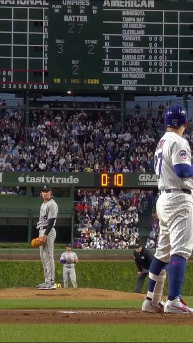 dcwelch_24's tweet image. Super cool camera angle from Tanner Gordon’s start at Wrigley the other night.