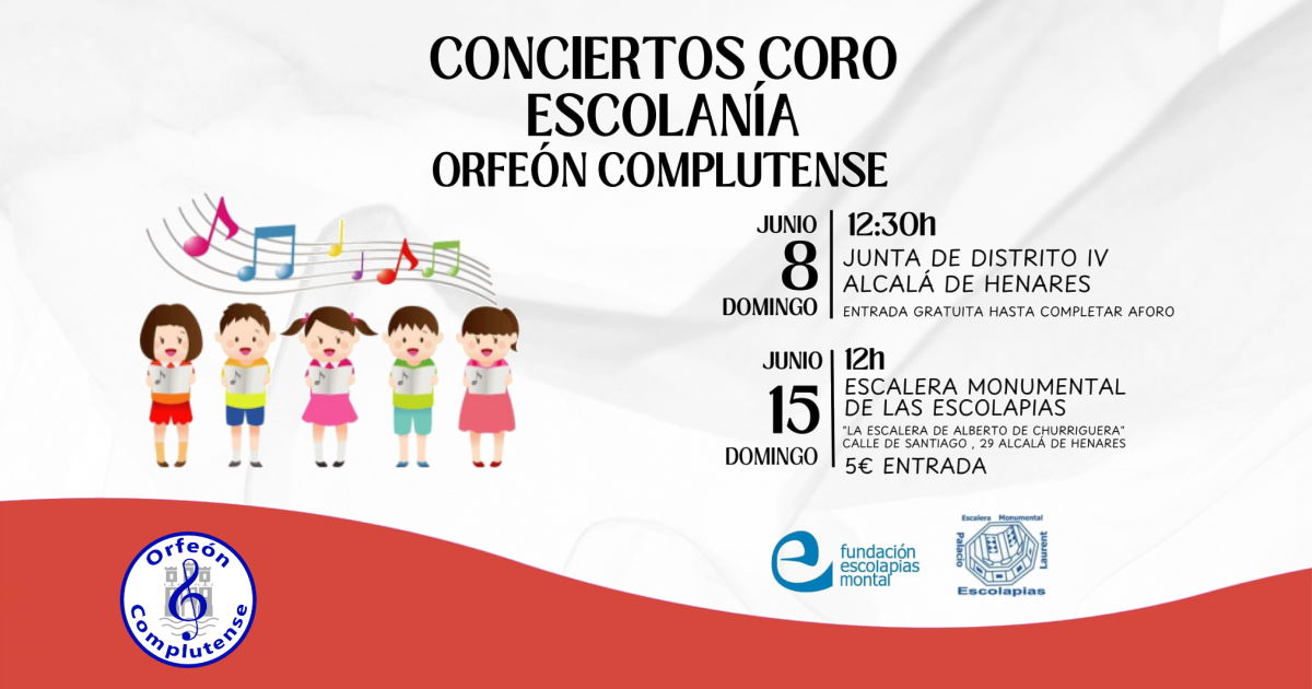 🎶 ¡La Escolanía de Alcalá vuelve con su 4º Concierto Anual! Nuevo repertorio de canciones.
📅 8 junio – Junta Distrito IV
📅 15 junio – Escaleras Monumentales de las Escolapias
🎼 Repertorio nuevo tras 1 año de ensayos
ℹ️ alcalaylosniños.es/noticias/alcal…
#EscolaníaAlcalá #AlcaláDeHenares