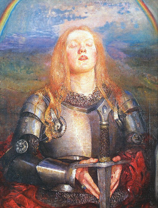PreRaphSoc's tweet photo. Pre-Raphaelite depictions of Joan of Arc for her feast day.

🖼️ ‘Joan of Arc’, Dante Gabriel Rossetti, 1882.

🖼️ ‘Joan of Arc’, John Everett Millais, 1865.

🖼️ ‘Joan of Arc’, Annie Swynnerton. https://t.co/NXa5cZBtVw